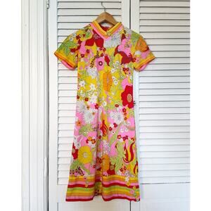 Vintage Neon Psychedelic Mini Dress, size S-M